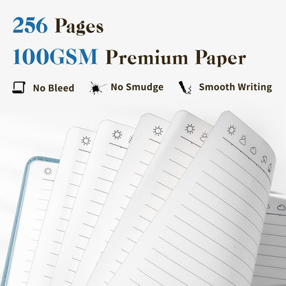 CAGIE Lined Journal for Men Women, Tree Growth Ring Leather Bound Journal Notebook, 256 Pages 100 GSM Journals for Writing, A5 Hardcover Journaling Notebooks for Work, Note Taking