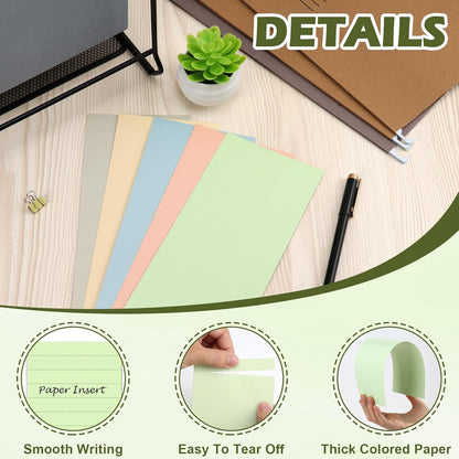 100 Pcs Hanging File Folder Paper Inserts 3-1/2 Inch Off White Blank File Tab Inserts Thick Cardstock for Hanging Folder (3.5×0.6 inch)(No Tab Included)