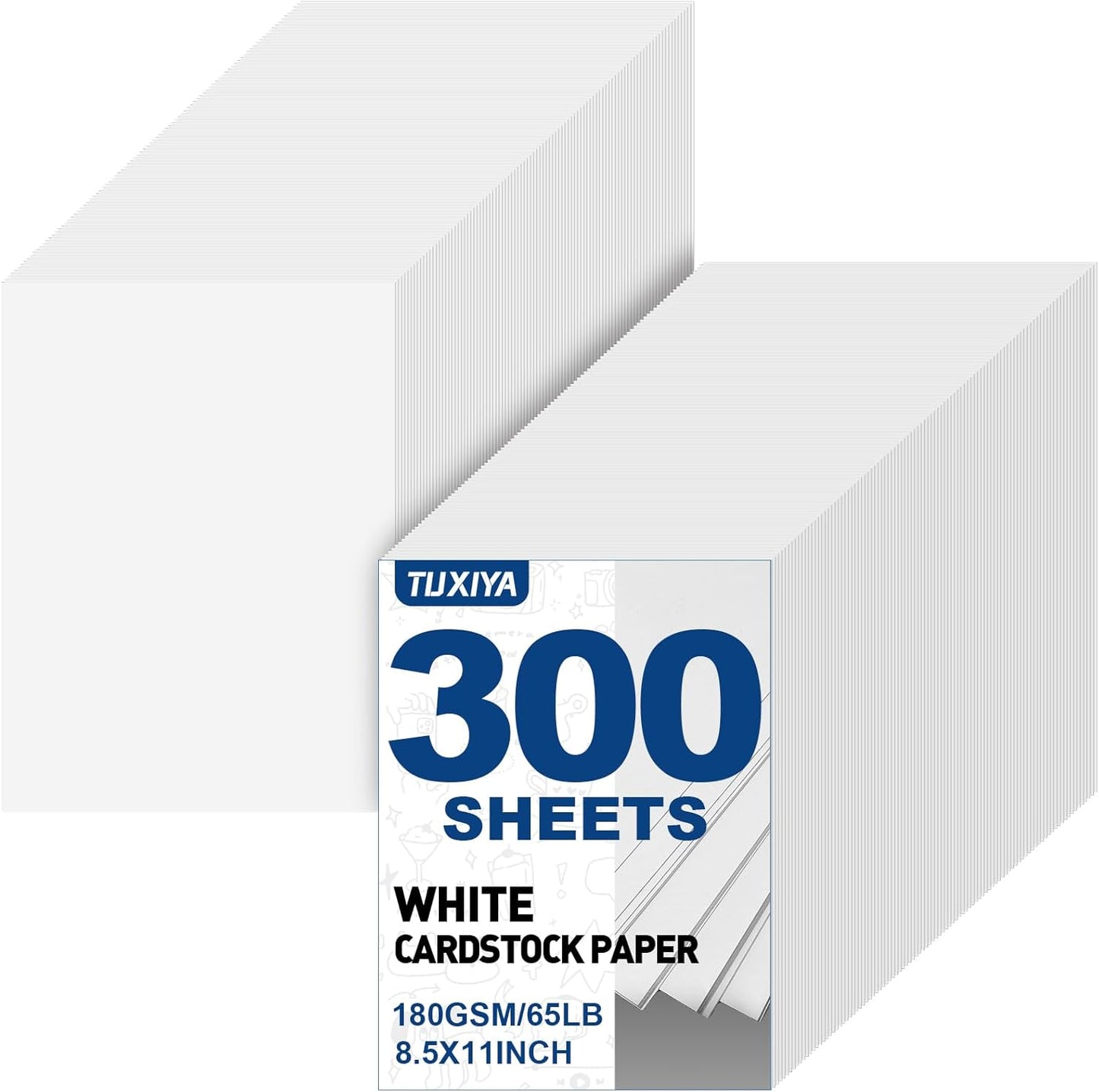 TUXIYA 300 Sheets Black Cardstock Paper,8.5 x 11 Inch Cardstock Paper,180 GSM/65LB Card Stock Printer Paper for Art,Invitations,DIY Cards,Watercolor & Craft Projects