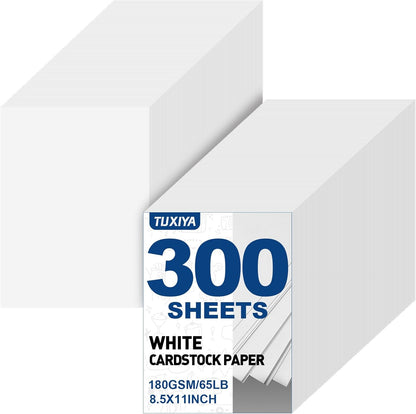 TUXIYA 300 Sheets Black Cardstock Paper,8.5 x 11 Inch Cardstock Paper,180 GSM/65LB Card Stock Printer Paper for Art,Invitations,DIY Cards,Watercolor & Craft Projects