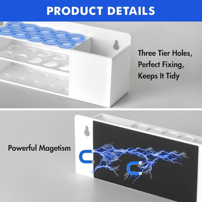 Magnetic Dry Erase Marker Holder for Whiteboard, Wall Mount Pen Holder for Refrigerator, Clear Pencil Holder for Fridge, Strong Magnet Locker Organizer for Classroom, Office