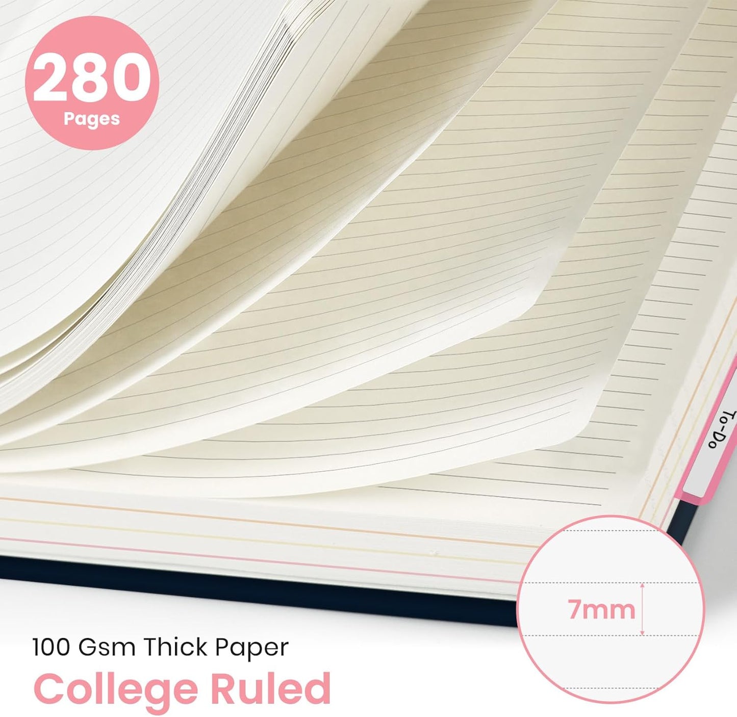 Large Spiral Notebook with Dividers & Tabs, 8.5" x 11" Hardcover 5 Subject Notebook for Work, 280 pages, College Ruled, Cute Journal for Women, Perfect for Study & Office Note Taking, Garden