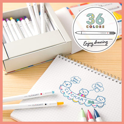 Zebra WYSS22-36C-N Clickart Water-Based Markers, 36 Colors, Case Included