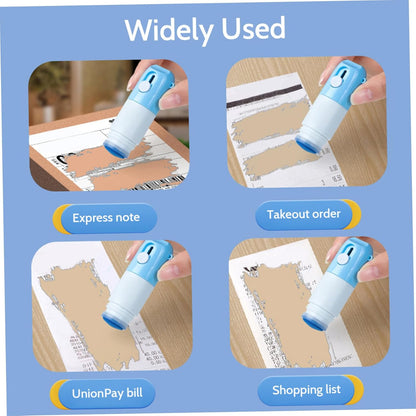 Thermal Paper Correction Fluid with Parcel Opener,3Pcs Personal Privacy Protection Artifact,2 in 1 Anti Information Leakage Erase Device for Package Labels,Bills