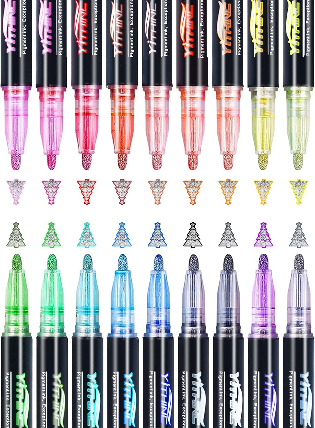 Outline Markers, 12 Metallic Shimmer Glitter Gel Pens, Tween Teen Girl Gifts Trendy Stuff, Cool Cute Art Craft School Drawing Supplies, Birthday Fun Kits for Kids Girls Ages 4 6 8 10 12 Year Old