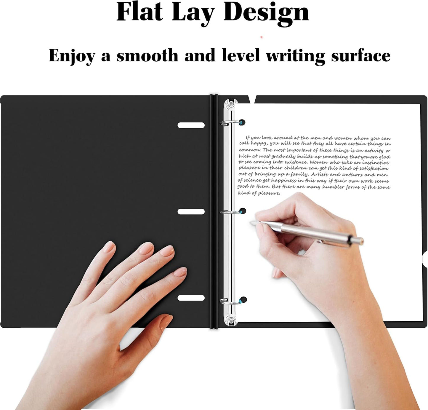 INFUN Telescoping 3 Ring Binder - 4PCS, Portable Plastic 3 Ring Binder with Telescoping Spine, Binders with Foldable Front Cover Holds 8.5"x11" Paper for School, Office, Homes