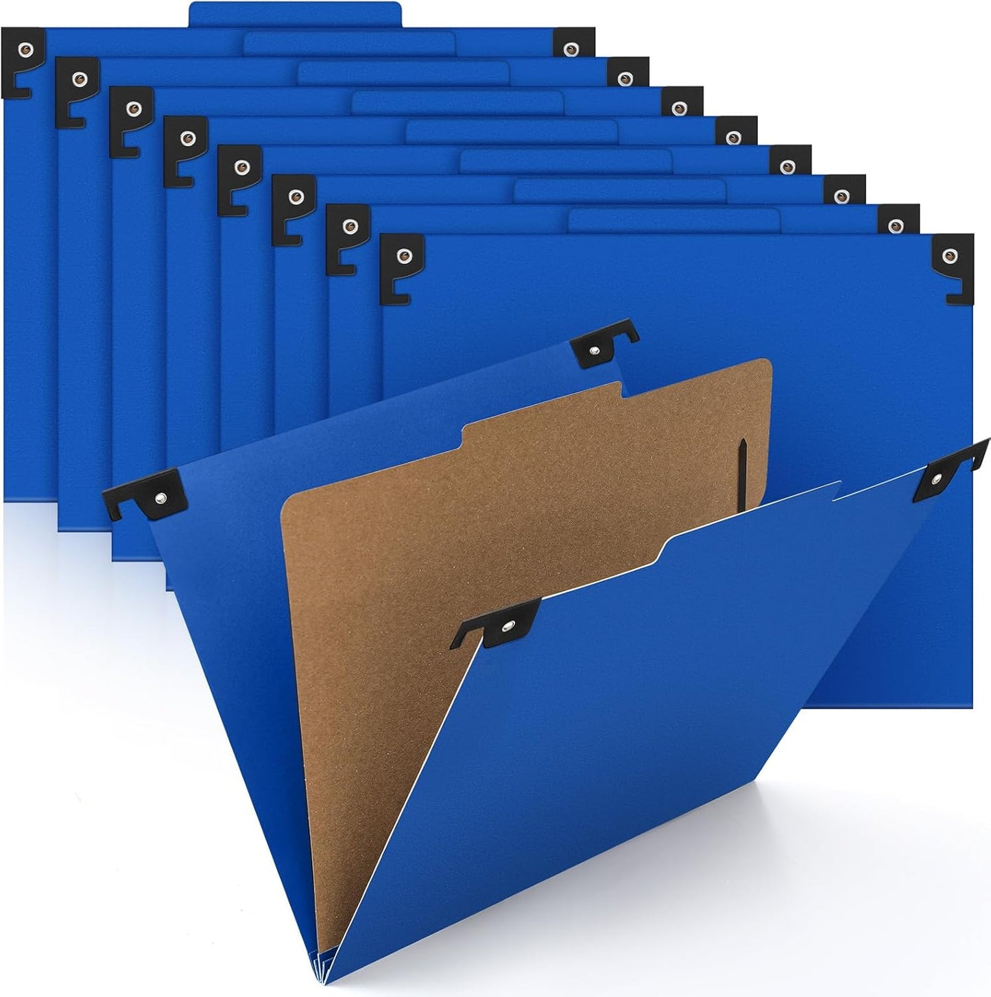 Henoyso 10 Pcs Hanging Classification Folders Bulk with 2 Prongs, 1 Divider Letter Size, 2 Inch Expansions Pressboard File Folder, 1/3-cut Tab File Organizer (1 Divider,Green)