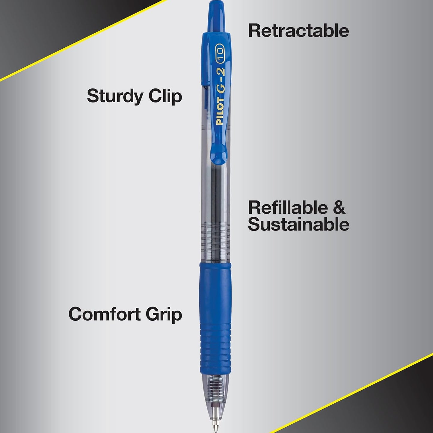 Pilot G2 Premium Gel Pens, Black Pens, Bold Point 1 mm, Tub of 48, Black