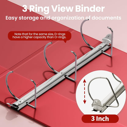 SUNEE 3 Ring Binder 2 Inch, Clear View Binder Three Ring PVC-Free (Fit 8.5x11 Inches) for School or Office Supplies, Light Purple, 1 Pack