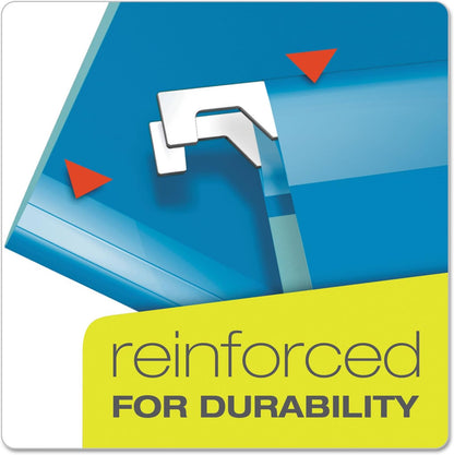 Pendaflex Extra Capacity Reinforced Hanging File Folders, 2", Legal Size, Red, 1/5 Cut, 25/BX (4153x2 RED)