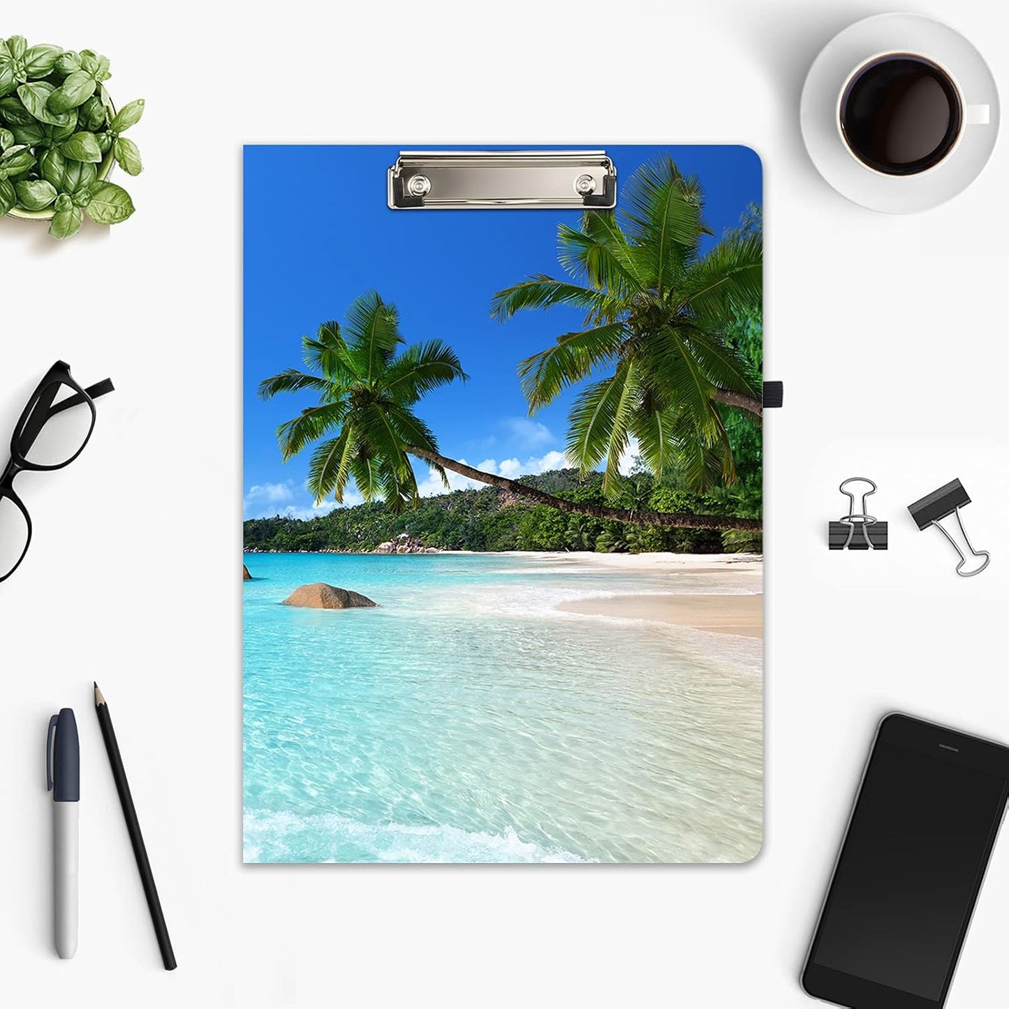 Hongri Clipboard Folio with Refillable Lined Notepad and Interior Storage Pocket for Students, Classroom, Office, Women, Man, Cute Custom Pattern, Size 12.8 x 9.2 in, Classic Flower