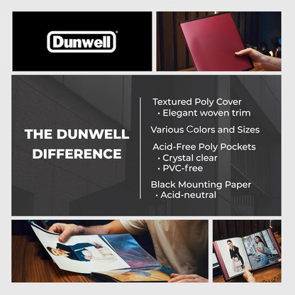 Dunwell Art Portfolio 8.5x11 Folder (Silver), Mounting Paper, Portfolio Binder for Artwork and 8.5 x 11 Documents Art Folder, 24 Pockets Display 48 Pages, Acid-Free Poly Presentation Book