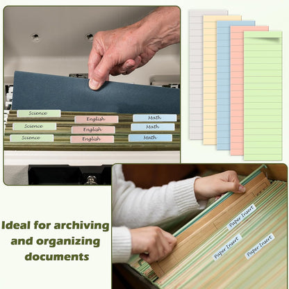 100 Pcs Hanging File Folder Paper Inserts 3-1/2 Inch Off White Blank File Tab Inserts Thick Cardstock for Hanging Folder (3.5×0.6 inch)(No Tab Included)