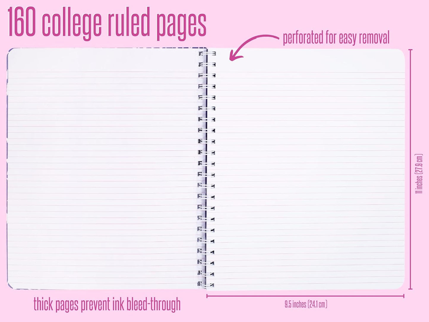 Lilly Pulitzer Large Blue Hardcover Spiral Notebook, 11" x 9.5" with 160 College Ruled Pages, Cabana Cocktail