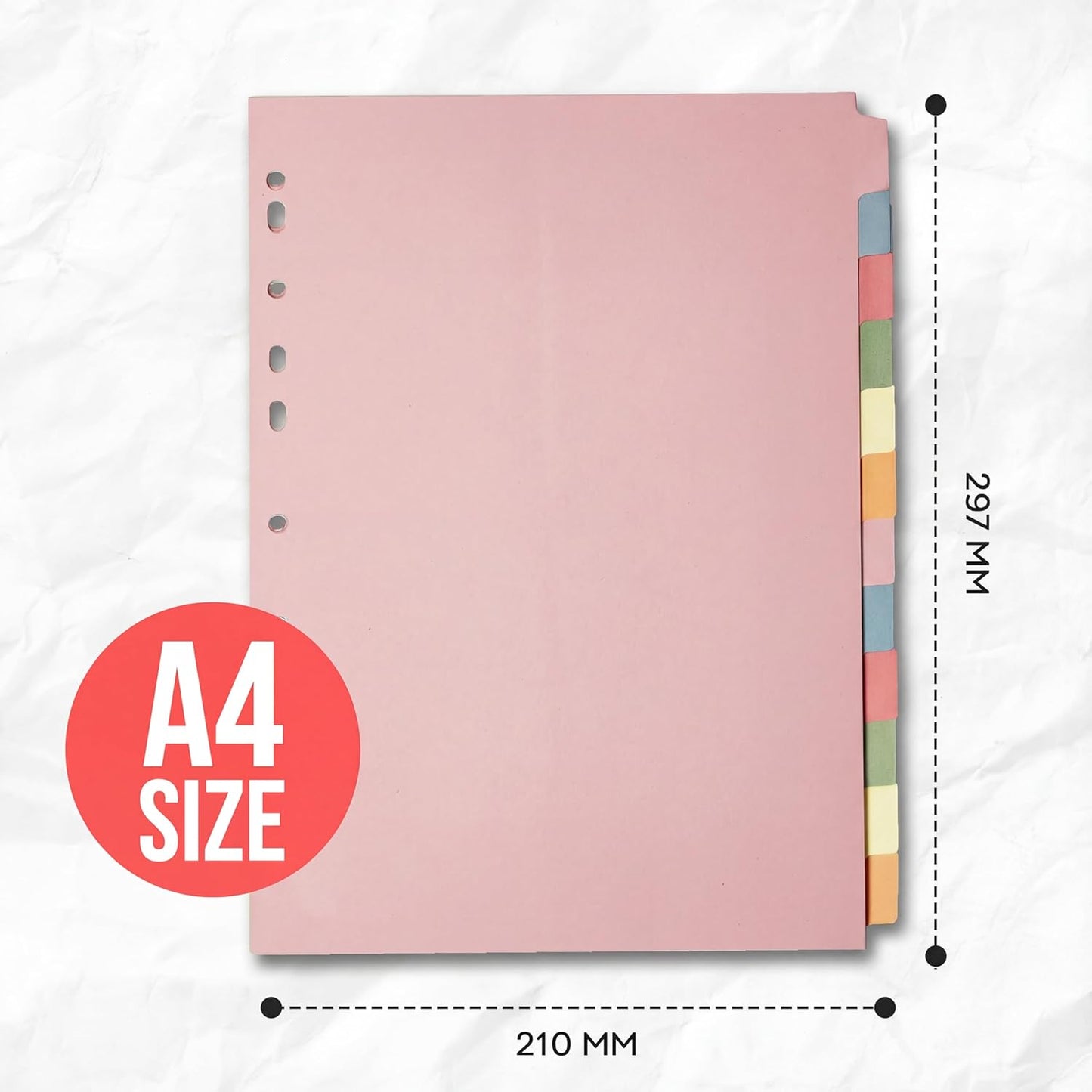 Binder Dividers with Tabs A4 12 Part | DIviders for 3 Ring Binder | Perfect for Organizing Pages in 3 Ring Binder Dividers with tabs, Each Set Includes Tab Dividers - The Paper Shop (1)