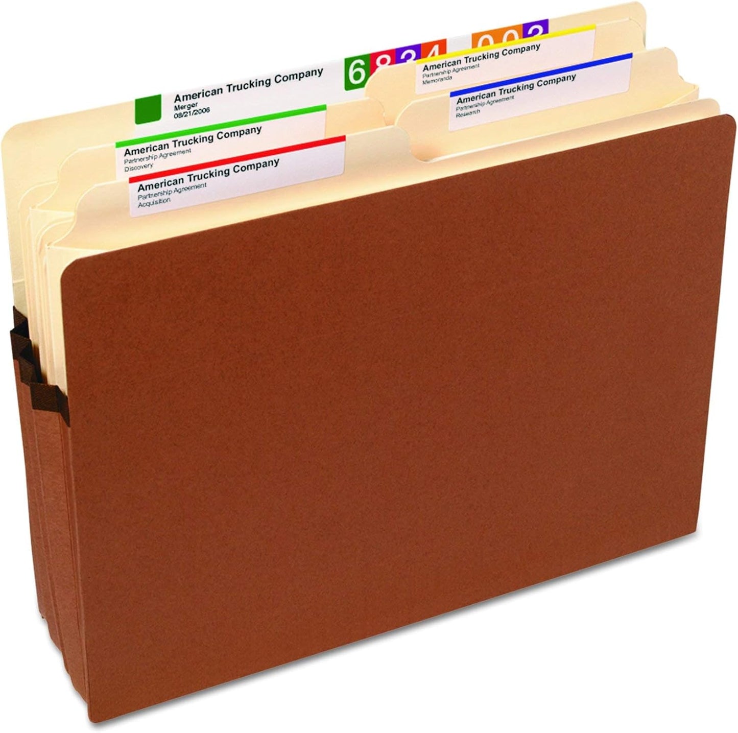 Smead File Pocket, Straight-Cut Tab, 3-1/2" Expansion, Letter Size, Redrope, 25 per Box (73224)
