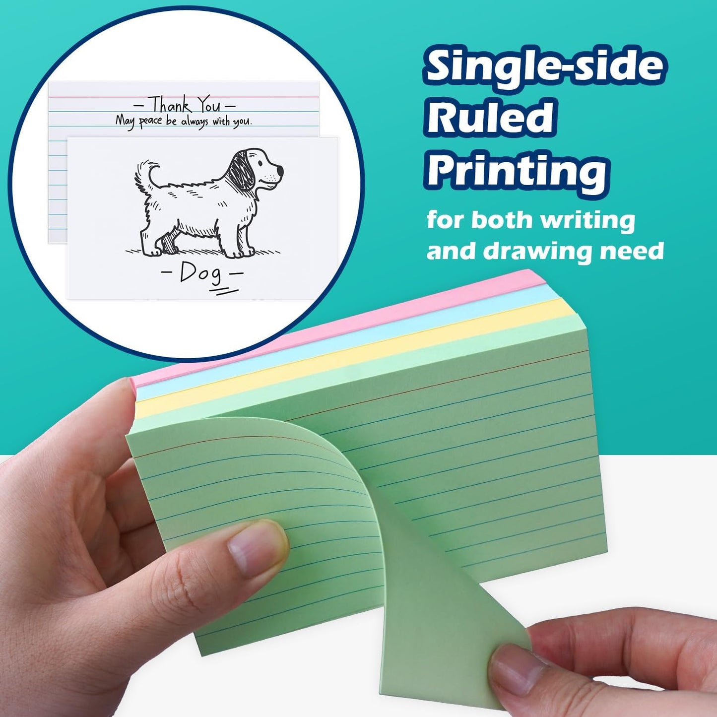 Blank Index Cards 3x5 Unlined Unruled Flash Note Cards 3" x 5", White, 100 Count, 200 GSM Heavy Weight