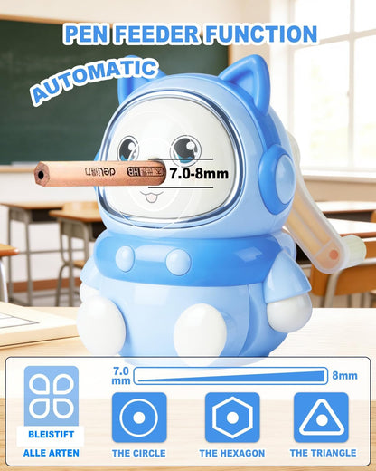 Pencil Sharpener Manual 5 Thickness Adjustable & Self-Feed Hand Crank Desktop Portable Pencil Sharpener for 7.0-8mm Pencil Nibs Classroom Home and Office Artists