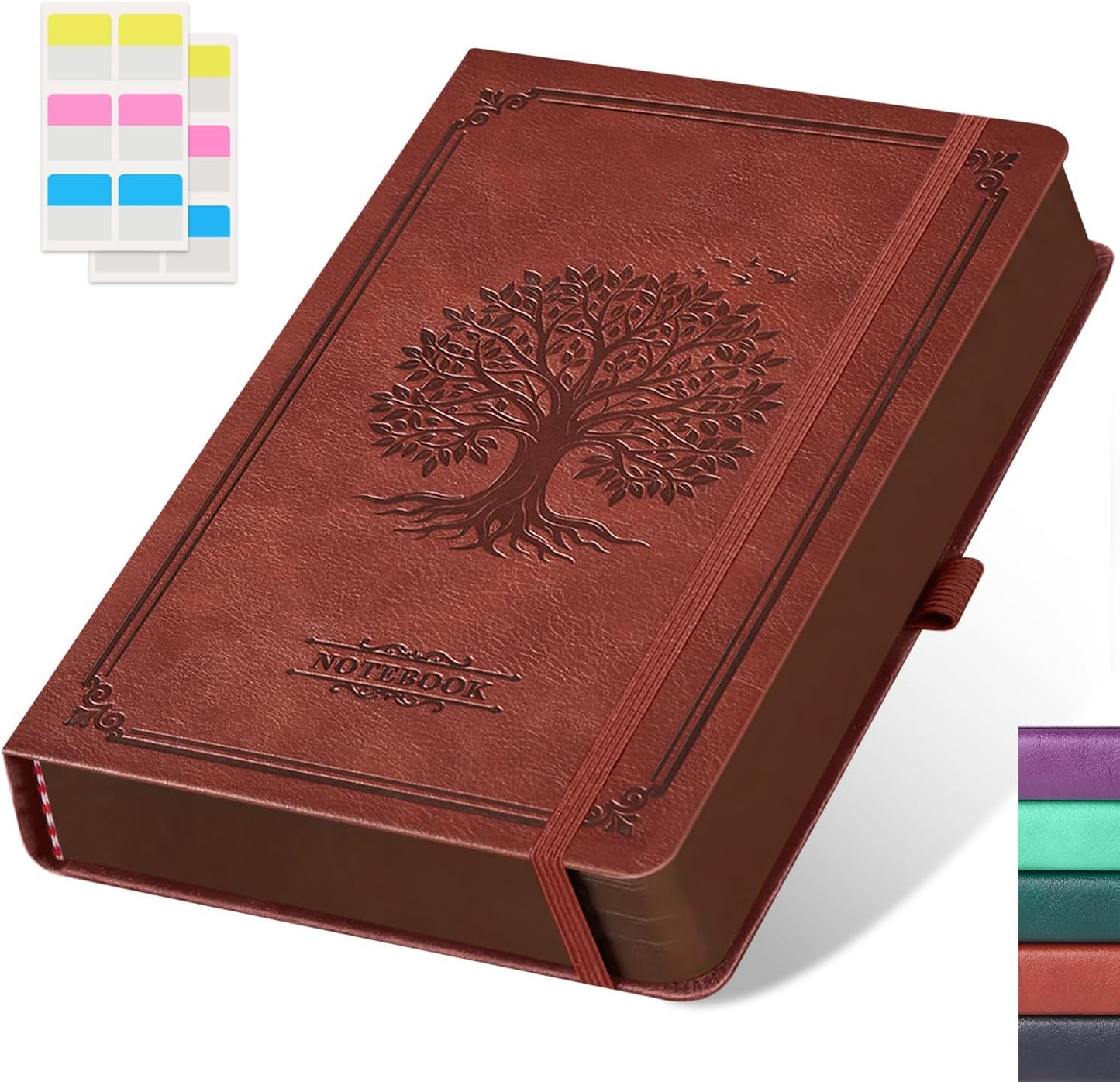 Hardcover Lined Notebook Journal for Writing, 320 Pages Leather Thick College Ruled Notebook Journal with 100GSM Paper, A5 (5.7'' X 8.4'') Daily Journal for Women Men Work Organization, Black