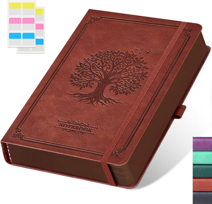 Hardcover Lined Notebook Journal for Writing, 320 Pages Leather Thick College Ruled Notebook Journal with 100GSM Paper, A5 (5.7'' X 8.4'') Daily Journal for Women Men Work Organization, Black