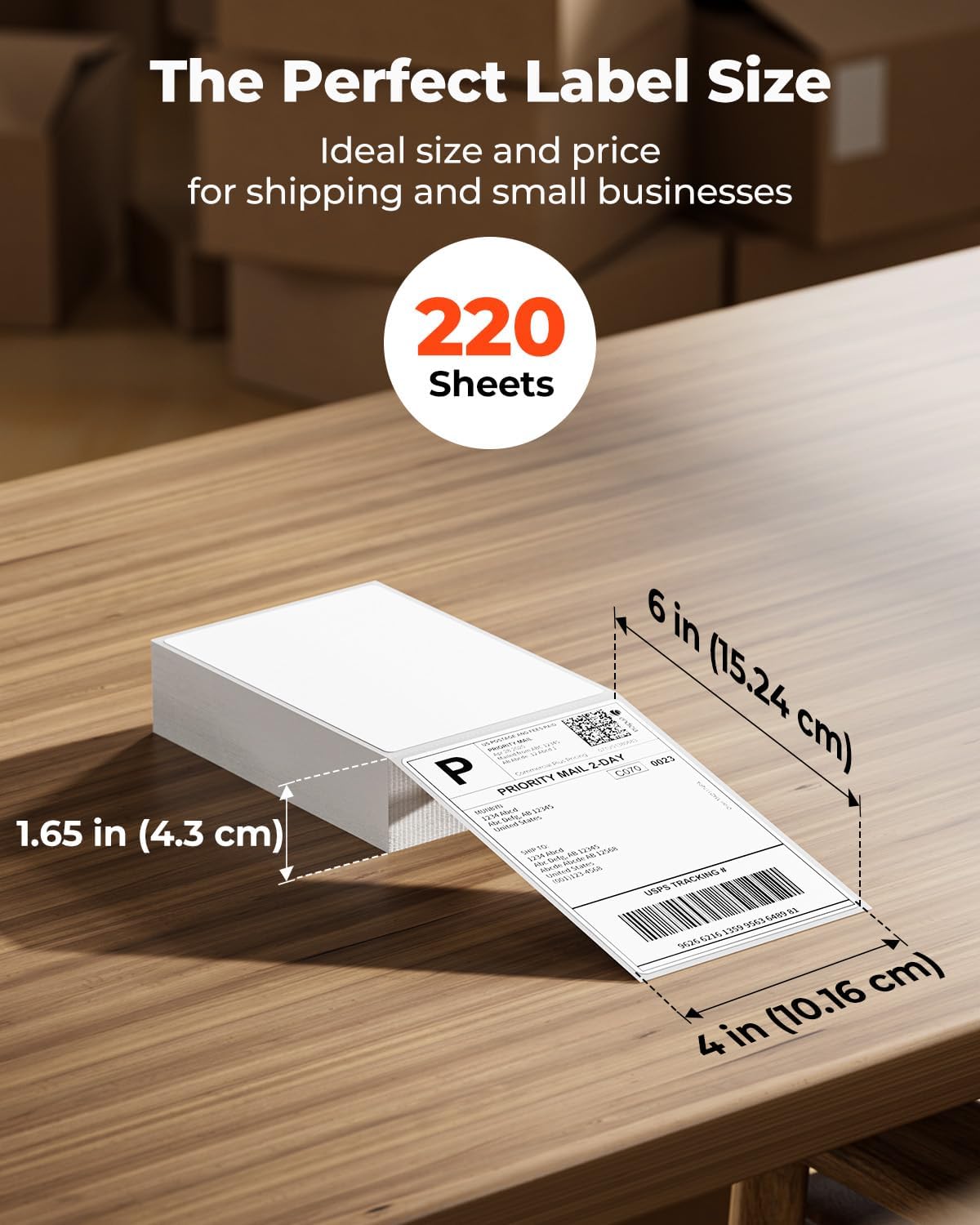 MUNBYN Thermal Direct Shipping Label (Pack of 500 4x6 Per Fanfold Labels) - Commercial Grade