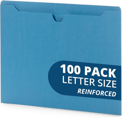 Blue Summit Supplies Manila File Jackets, Reinforced Straight Cut Tab, Designed for Use in Standard Hanging Files, Letter Size, 100 Pack