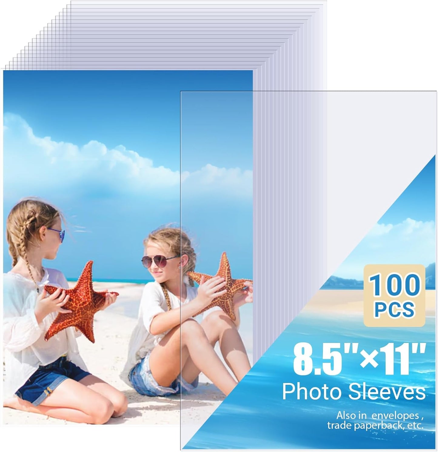 4x6 Photo Sleeves (100 Pack) – Top Loading Sheet Protectors, Archival Safe & Waterproof Plastic Photocard Sleeve, Soft Clear Sleeves for Photos, Postcards, Recipe Cards