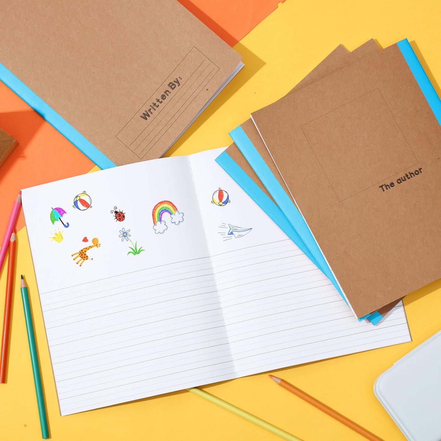 Henoyso 60 Pack Primary Composition Notebook, 9-3/4" x 7-1/2", Kids Primary Journal, K-2 Writing Notebook for Kids Student Draw Write Story Journal Half Blank Books(Macaron Color)