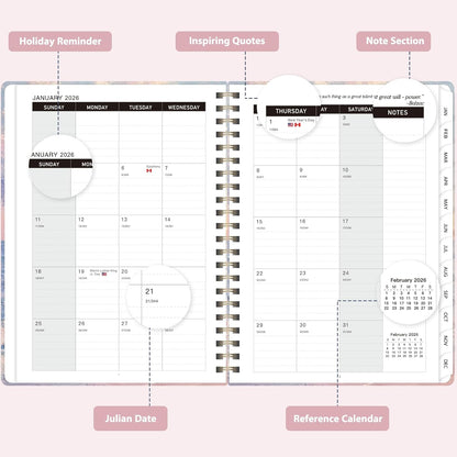Planner 2026-2027, Weekly and Monthly Academic Year Calendar Planner, July 2026 - June 2027, Daily Agenda Book for Office School Supplies, A5(6.3'' x 8.5'')