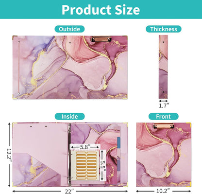 Binditek 3 Ring Binder 1 Inch, Letter Size, Binder Organizer with 5-Tab Dividers, 2 Interior Pockets, Low Profile Clip Cover, Label Stickers, 175 Sheet Capacity, Floral, 1 Pack