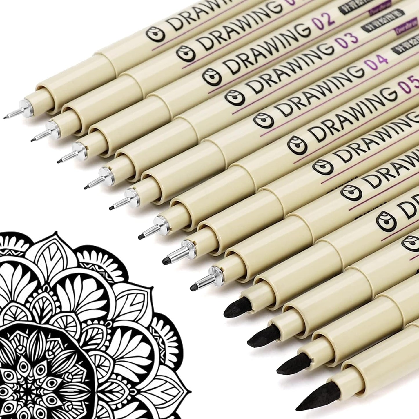 Muchcute Extra Fine Point Writing Pens:6 Black 0.25mm Ultra Thin Micron Pen 01 No Bleed Bible Journaling Study Supplies Annotation Smooth Waterproof Micro Line Tip Fineliner Gel Felt Ink Markers Stuff
