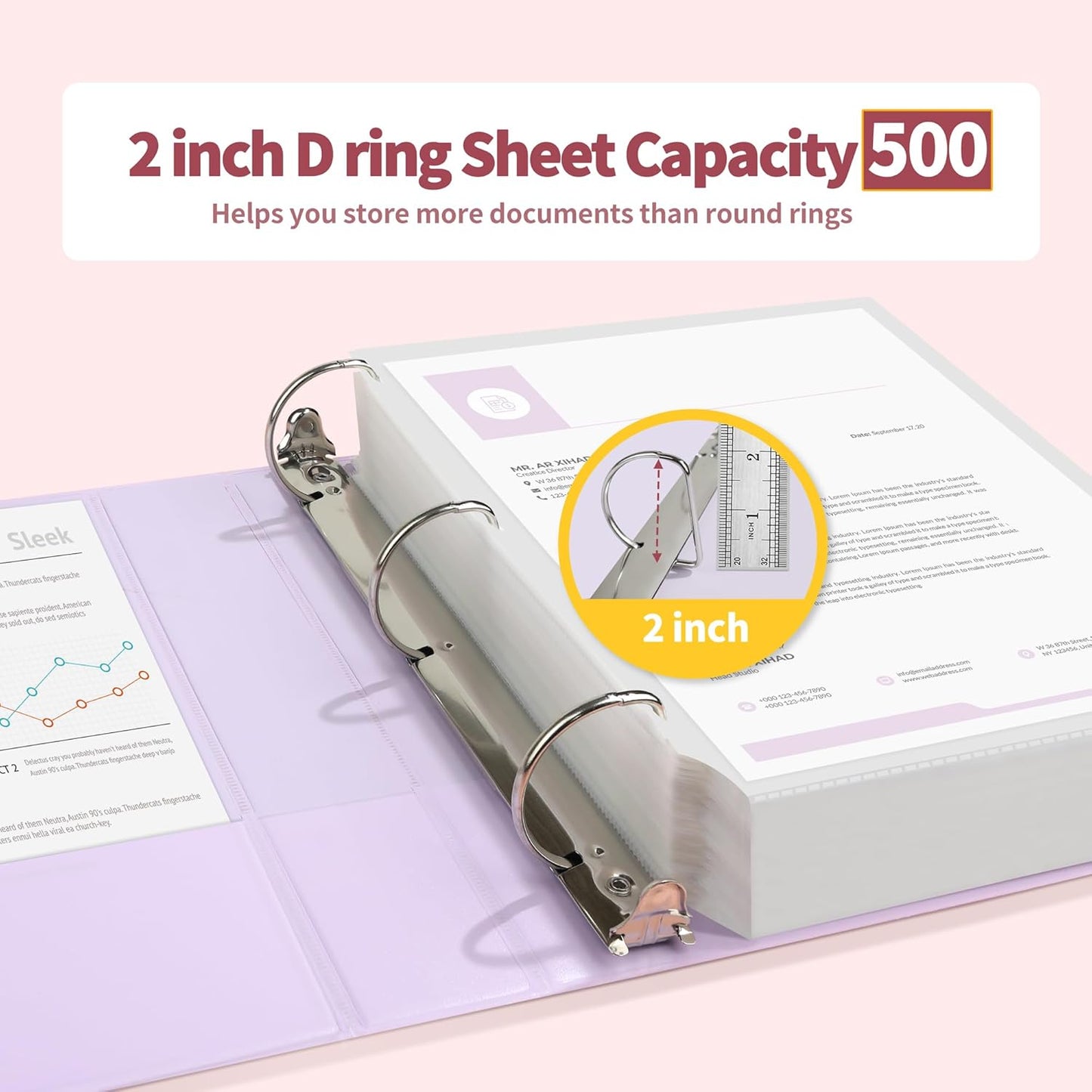 SUNEE 3 Ring Binder 1 Inch D Ring, Clear View Binder Three Ring PVC-Free (Fit 8.5x11 Inches) for School or Office Supplies, Assorted Pastel, 4 Pack