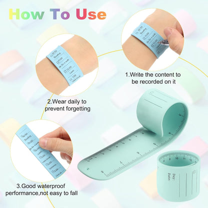 uxcell 2Pcs Writable Wrist Band, 9.45" x 1.18" Waterproof Slap Bracelet Reusable Writable Erasable to Do List Silicone Memo Wrist Bands for Planner Reminder (White)