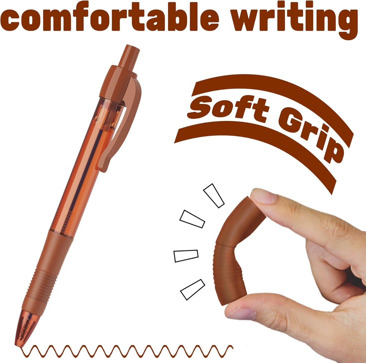 deegtran Pens Bulk, 30 Pack No Bleed Black Ink Click Pens with Soft Grip, Wholesale Retractable Ballpoint Pens for Office School, Medium Point Smooth 1.0MM