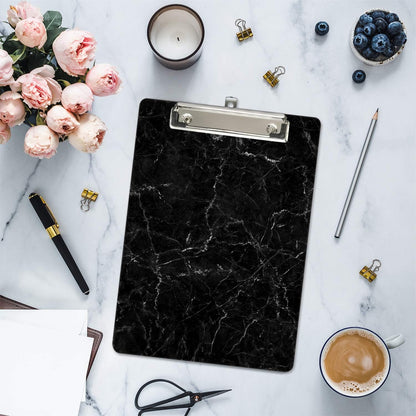 Hongri Plastic Cute Clipboard, Letter Size for Students, Teacher, Woman and Kids, Low Profile Clip, Decorative Pattern, Size 9 x 12.5 in, Dream Marble