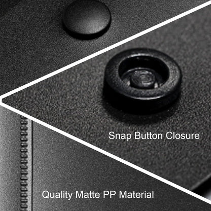 VANRA Vertical File Folders Poly Filing Envelope Plastic Project Folder with Snap Button Closure for A4 Letter Size Paper (Pack of 5, Black)