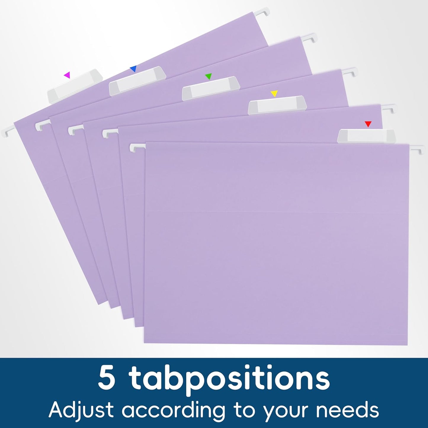 Blue Hanging File Folders,25 Pack Letter Size File Folders with 1/5-cut Tabs,Office Essentials for Filing Cabinet & Desk Storage