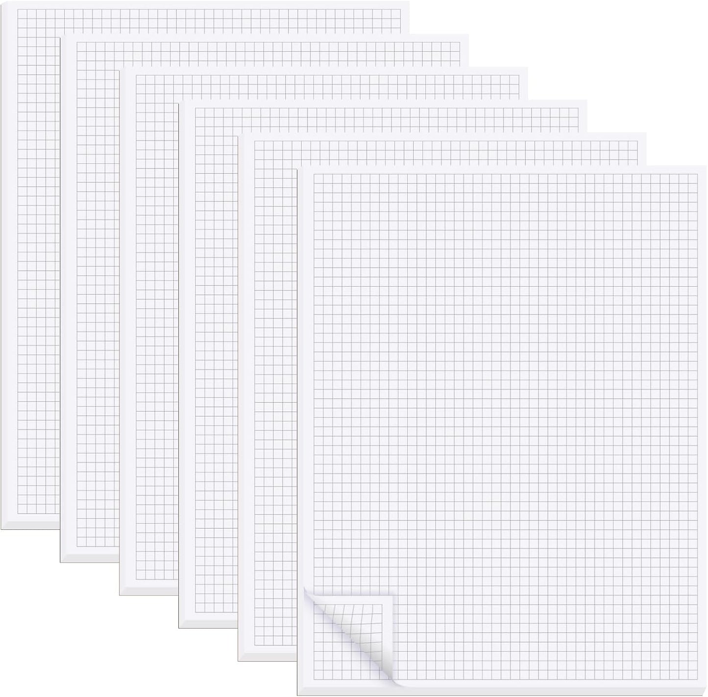 zmybcpack 6 Pack Blank White Memo Pads 8.5X11 Inch Unlined Note Pad Scratch Pads for Office, School, and Home Use (Each Pad 50 Sheets)