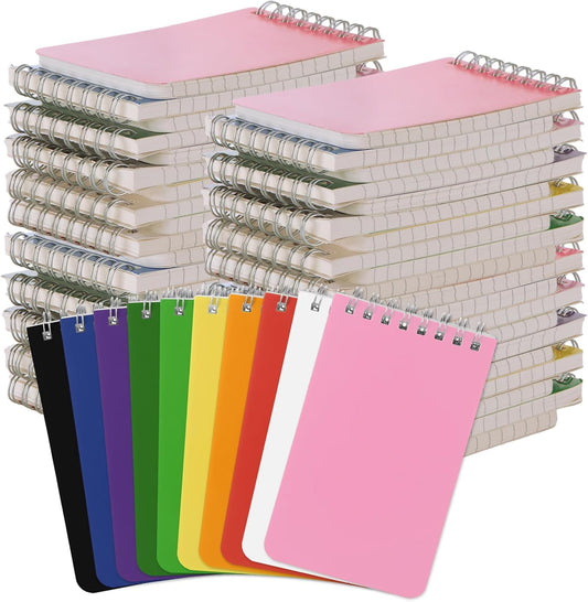 60 Packs 3x5 Inch Small Pocket Notebook, 10 Colored 60 Sheets Spiral Notebooks Mini Pocket Size Memo Notepads with Lined Pages for Home, School, Office, Work