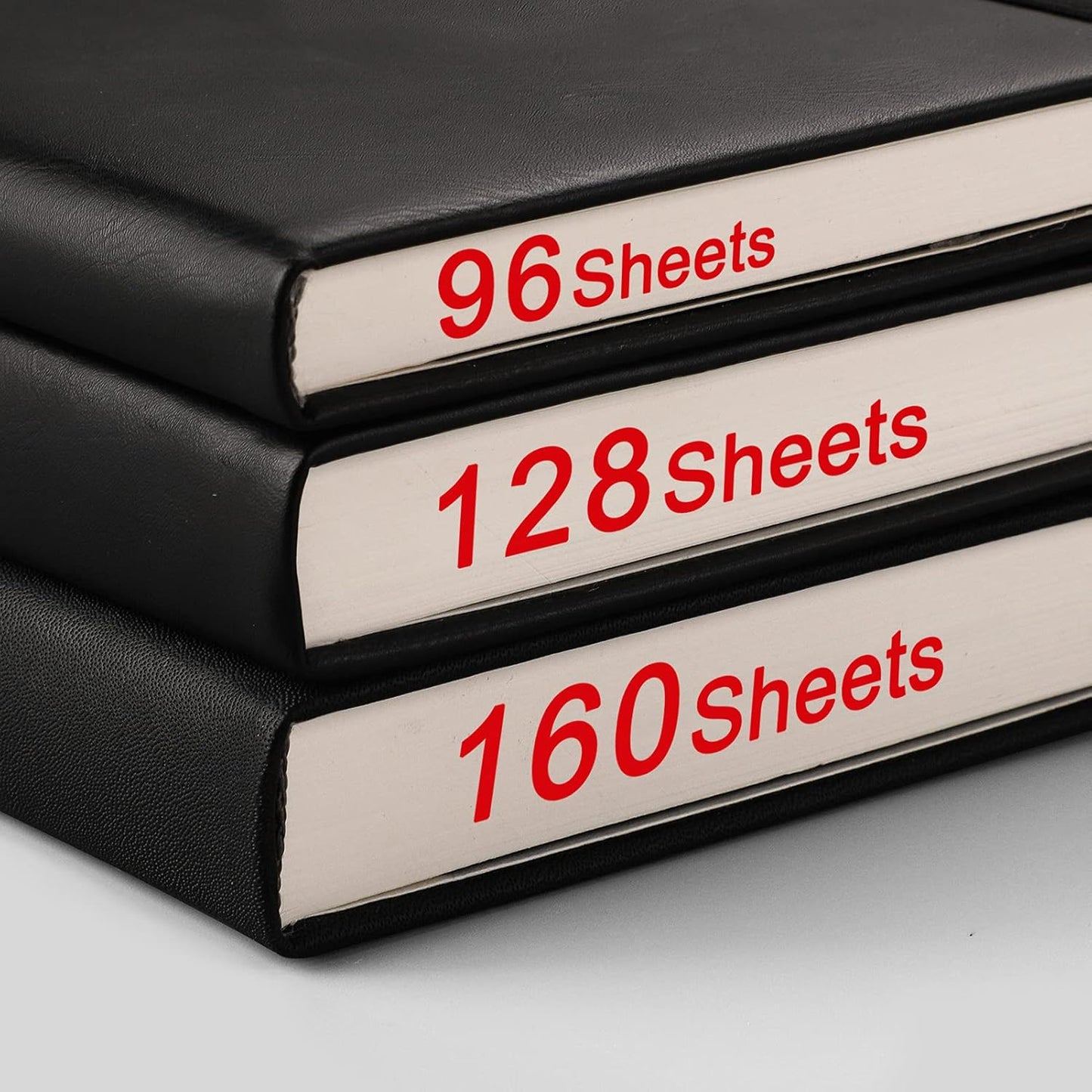 AHGXG 8.5''×11'' Notebook College Ruled - Large A4 Notebook Lined Journal - 320 Pages Thick Journal for Writing, 100gsm Thick Paper, Leather Softcover, for Work School - Black