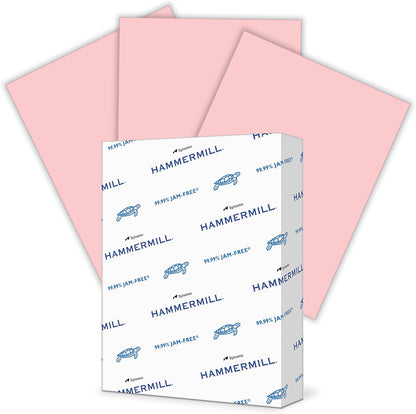 Hammermill Colored Paper, 20lb Pink Printer Paper, 8-1/2 x 11- 1 Ream (500 Sheets) - Made in the USA, Pastel Paper, 103382R