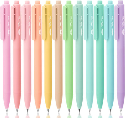 Mr. Pen- Retractable Gel Pens, 12 Pack, Colorful Ink, Fine Point 0.7mm, Fast Dry, Smooth Writing, Cute Pens for Drawing, Writing Planner and School Supplies