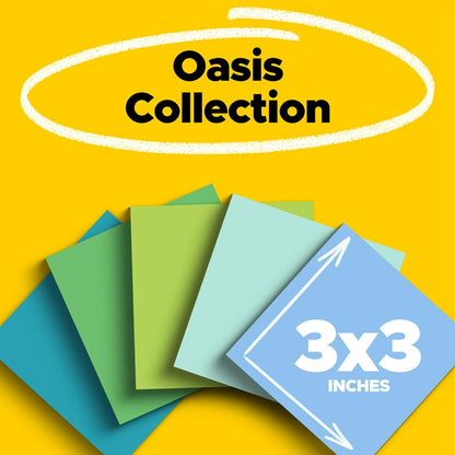 Post-it 100% Recycled Paper Super Sticky Notes, 3 in. x 3 in., 12 Pads, 70 Sheets per Pad, Wanderlust Pastels, School Supplies and Office Products