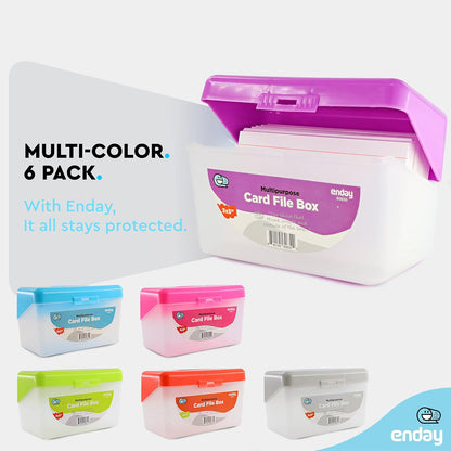 Enday Index Card Holder Pink, 3x5 Note Flash Card Organizer Case, Index Card File w/flip top, Notecard Recipe, Holder, Holds 250 Cards, Also Available in Purple, Red, Green, Blue, Grey (1 PC)