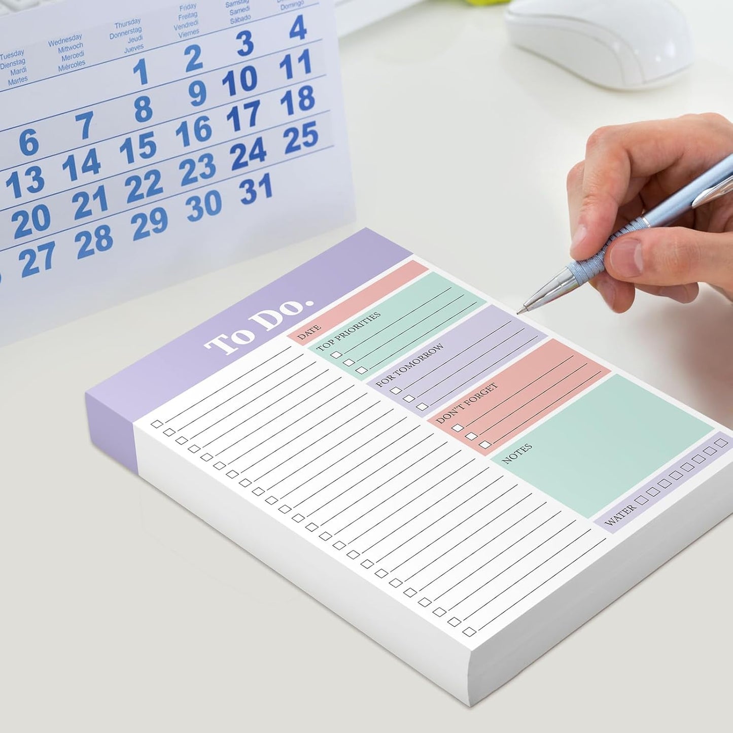 Spakon 300 Sheets Daily to Do List Notepad Notebook Library Card to Do Planner Checklist Memo Writing Pad Schedule Reminder Office Homework Planner for Task, 6" x 8(Retro,Beige)