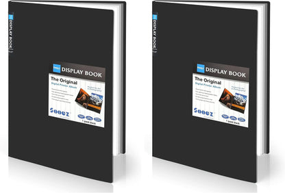 Sooez Art Portfolios 11"x17", Large Portfolio Folder with 30 Pockets & Black Inner Sheets, Display 60 Pages, 11 x 17 Presentation Book for Artwork Storage, Binder with Plastic Sleeves for Artist