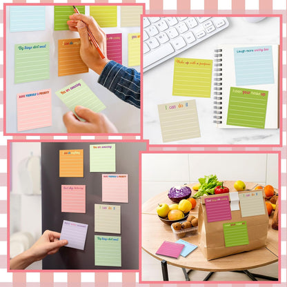Yinder 48 Pcs Inspirational Sticky Notes Cute Motivational Sticky Notes Pad End of Year Employee Appreciation Gifts Bulk for Teacher Nurse Coworkers Office Supplies 3 x 3'' (Thank You,Dark Color)