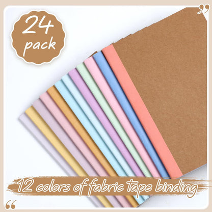 Harloon A5 Composition Notebook Journals 8 x 5.75 in College Ruled Kraft Notebooks with Rainbow Spines Small Lined Composition Book for Office Home(Bright Color,24 Pcs)