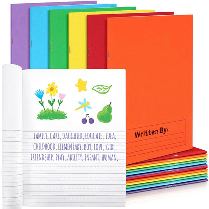 Henoyso 12 Pcs Primary Composition Notebook K-2 Primary Journal, Notebook for Kids Supplies, Bulk Blank Writing Book for Kid to Write Draw Journal 60 Page (9.8″ X 7.5″,Light Color)