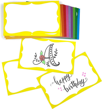 PPAPPAPPIYO index card 4x6 Decorative Border Vellum paper (Set of 50) 260gsm (4X6, design01)